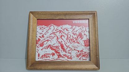 Framed ski lift map of Verbier